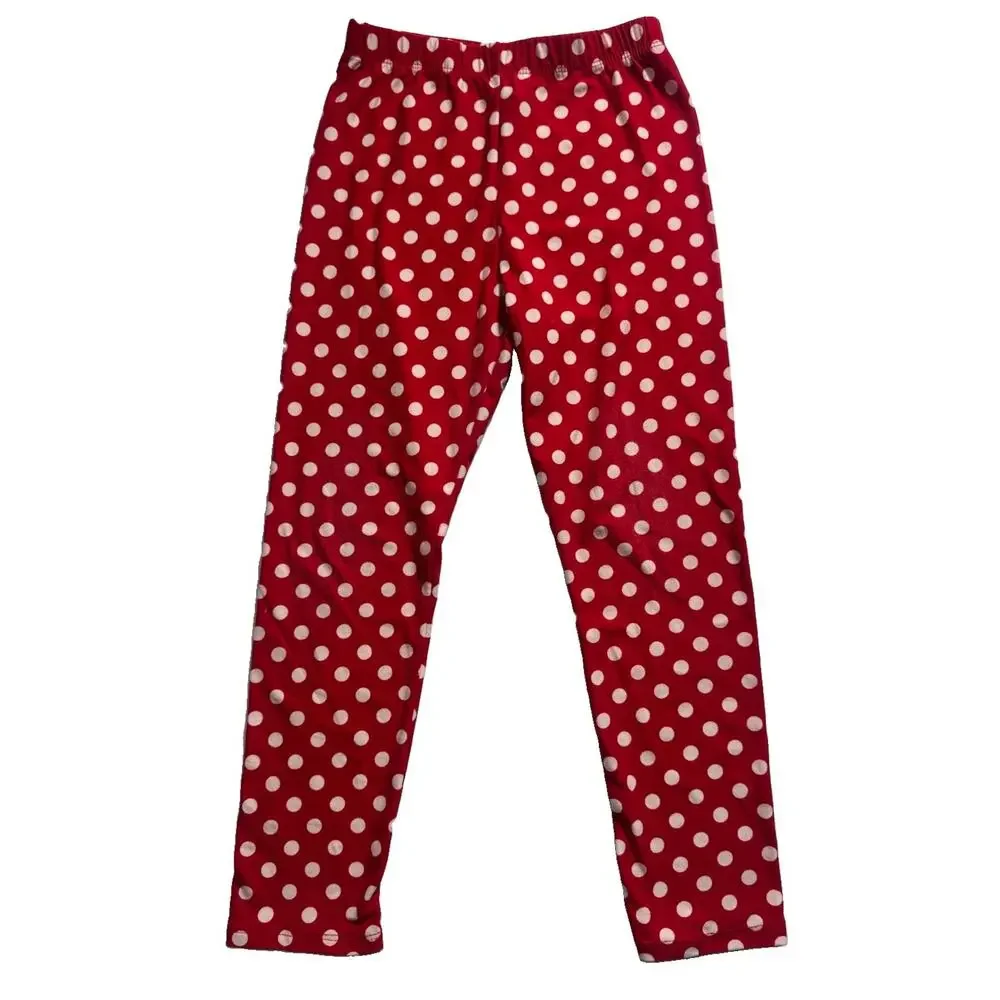 Rare Too Girls 6X Christmas Outfit Set Santa JOY Top Polka Dot Leggings